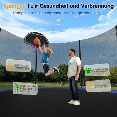 Батут Redkid Outdoor 305 см з сіткою, драбиною та баскетбольним кільцем, 440 фунтів