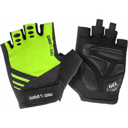 Велосипедні рукавички для чоловіків та жінок, напівпальцеві, дихаючі, літні, для їзди, фітнесу, з гелевою підкладкою, антиковзаючі, для MTB, тренувань, зелені, M