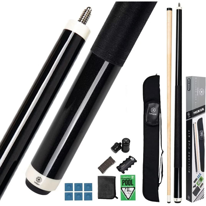 Набір для більярду Collapsar: 2 киї, 147.3 см, 19 ounce (чорний)