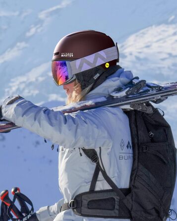 Шолом OutdoorMaster MIPS для катання на лижах та сноуборді, вентиляція, полікарбонат, EPS, червоний, S