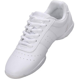 Жіночі дитячі шнуркові кросівки для занять гімнастикою, спортом, аеробікою та танцями, білі, 33.5 EU