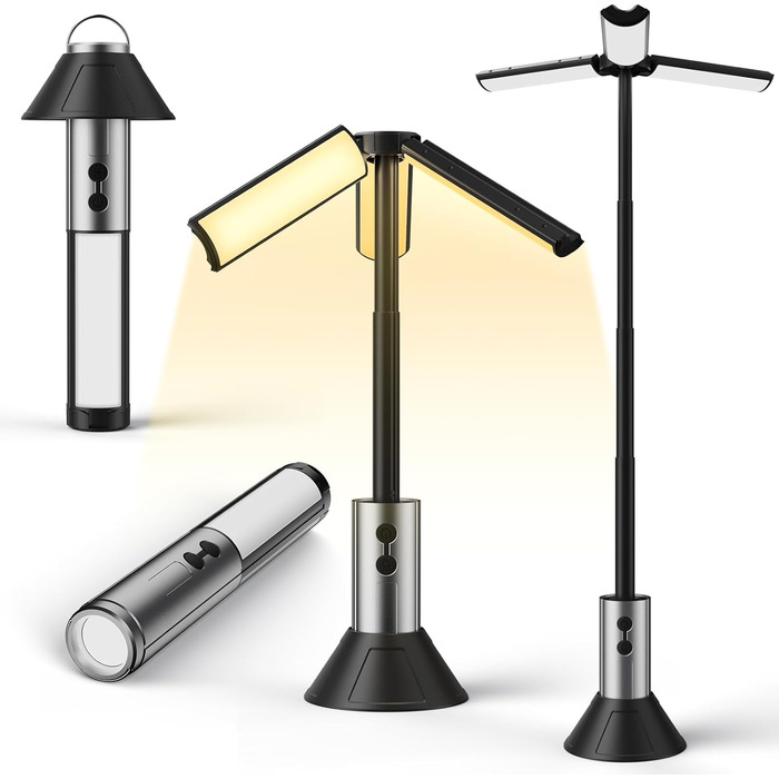 Налобний ліхтар для кемпінгу з телескопічним штативом, IPX4, багатофункціональний, з підсвічуванням, для намету, з гачком, аксесуари для кемпінгу