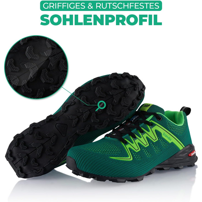 Туфлі для трекінгу та трейлраннінгу для жінок та чоловіків, дихаючі, розмір 38 EU, зелені