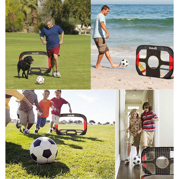 Дитячі ворота для футболу Kidodo, Pop-Up ворота, складані та портативні, для гри в приміщенні та на вулиці, 100 x 70 x 70 см
