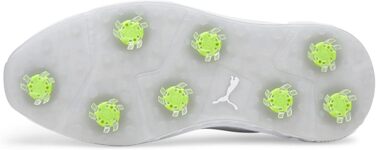 Чоловічі гольф-туфлі PUMA Ignite з натуральної шкіри White Silver Gray, 40.5 EU