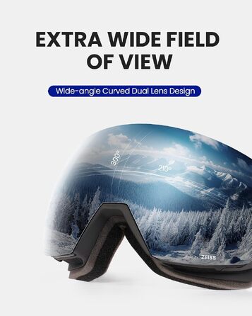 Гірськолижні окуляри OutdoorMaster Ultra з лінзами ZEISS, магнітні змінні лінзи (Срібляста 17% + Прозора), протизапотівання, OTG для сноуборду