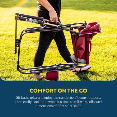 Зручне крісло-гойдалка GCI Outdoor Kickback для відпочинку на природі та кемпінгу, колір Heathered Indigo (Королівський синій)