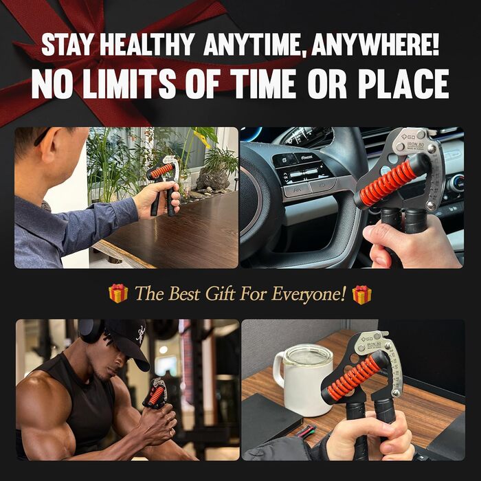 Handtrainer GD Iron Grip 12LV: Регульований тренажер для рук та зап'ястя (силиконовий хват 26-82 кг)