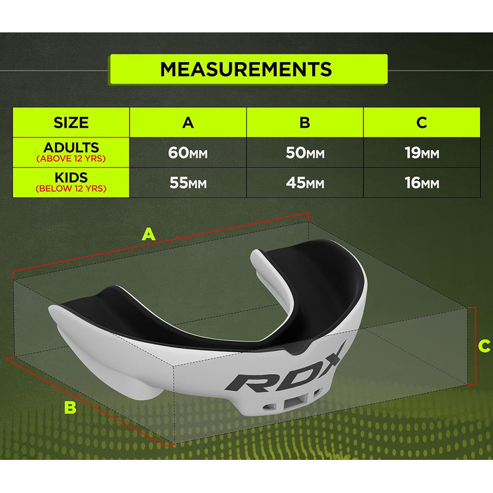 Захист для зубів RDX для єдиноборств: бокс, ММА, кікбоксинг, хокей, футбол, регбі. Зручний кейс. Підходить для дорослих та дітей (від 12 років).