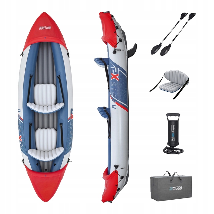Надувний двомісний каяк Bestway Lite Rapid X2 (65077), 321 x 100 см, комплект