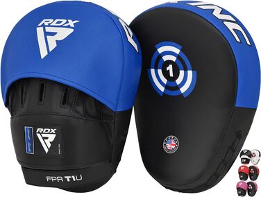 Боксерські лапи RDX для тренувань MMA, кікбоксингу та тайського боксу, зі шкіри Maya Hide, універсальні ударні подушки, синьо-білі