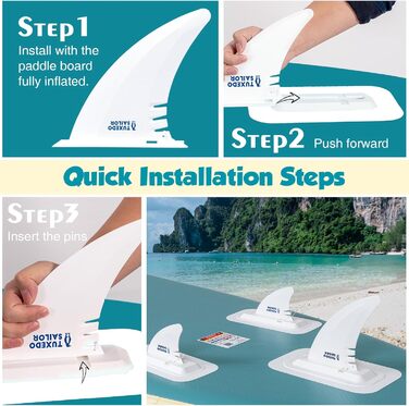 Надувний SUP-борд Tuxedo Sailor Stand Up Paddle Board з аксесуарами, для дорослих та підлітків, блакитний та жовтий