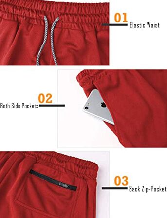 Шорти чоловічі MANLUODANNI 2-в-1, спортивні, швидка сушка, літні, для бігу, тренувань, червоні