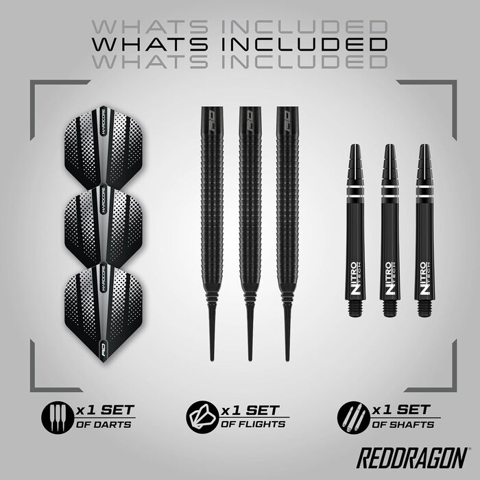 Професійні дартси Red Dragon Razor Edge Softip з вольфраму, з флайтами та шафтами