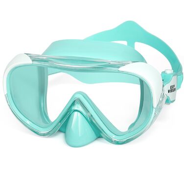 Дитячі окуляри для плавання Kinder Taucherbrille 180° Антифог, маска для снорклінгу, зелений м'ятний колір (4-15 років)