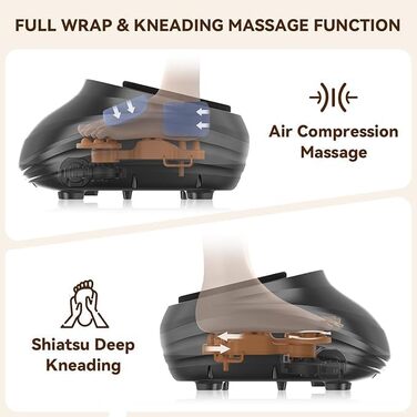 Масажер для ніг з підігрівом WERTYI Shiatsu, глибокий масаж, компресія, мульти-моди, пульт дистанційного керування, подарунок для чоловіків та жінок