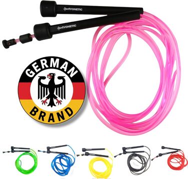 Стрибкове канат Premium для дорослих та дітей, чоловіків та жінок - для фітнесу, кросфіту, спорту, боксу та відпочинку - регульована довжина - Speed Rope, Jump Rope, Sprungseil (Рожевий)