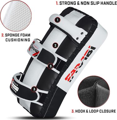 Набори для ударів Farabi Sports Curved Kick Pads (пара), чорні – для кікбоксингу, MMA, муай-тай, кікбоксингу та тренувань