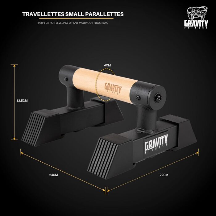 Паралелепи Gravity Fitness для калістеніки: стабільні, портативні, з гібридними дерев'яними ручками - для дому та студії