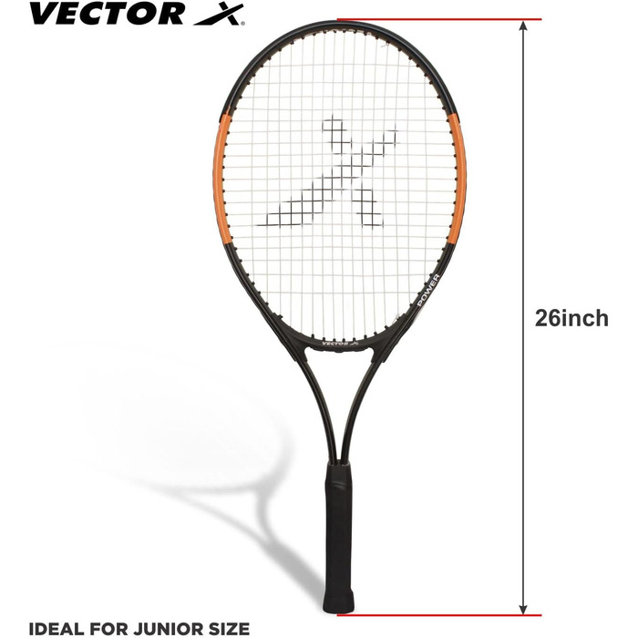 Тенісна ракетка Vector X для чоловіків та юнаків | Алюмінієва, легка | Рівень: початковий-середній