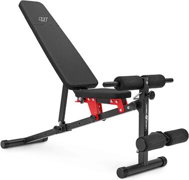 Універсальна регульована тренувальна лава Marbo Sport MH-L111 2.0 з бенкюрлером, чорна-червона, вироблено в ЄС