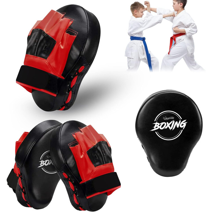 Набір боксерських рукавичок та бинтів Valleycomfy для чоловіків. Захист рук для боксу, кікбоксингу, муай-тай, карате, тхеквондо. Білий (червоний)