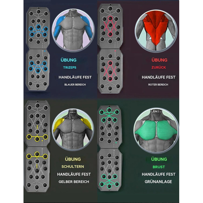 Багатофункціональний дошка для віджимань 24-в-1, складаний стенд для фітнесу з ручками, тренажер для пресу та силових вправ для чоловіків та жінок, для спалювання жиру