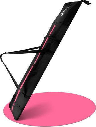 Чохол для лиж STYNGARD Helsinki, чорно-рожевий, 140-200 см, міцний матеріал, якісна фурнітура