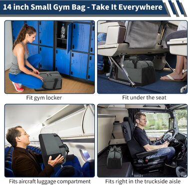 Спортивна сумка маленька з відділенням для мокрого - 35x20x20 см, ручна поклажа, міні-дупель-сумка з кількома відділеннями для спорту, відпочинку, коротких подорожей (темно-сірий)