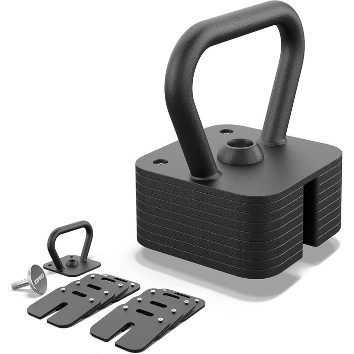 ZIPRO Kettlebell SQUARE: регульована гиря до 19 кг для силових тренувань та фітнесу вдома