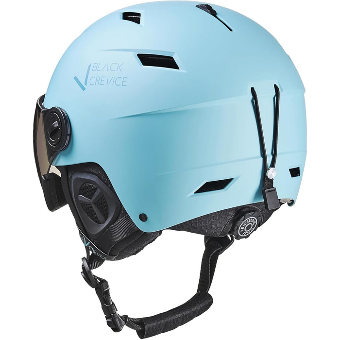 Чорний гірськолижний шолом BLACK CREVICE Kirchberg з візором та вентиляційними отворами. Дихаючий шолом для чоловіків та жінок Stillwater 1 (M, 54-57 см)