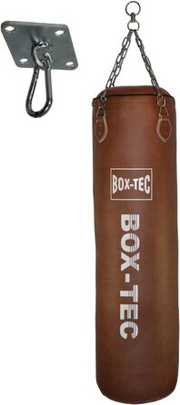 Боксерський мішок BOX-TEC 150 см, наповнений, для MMA, кікбоксингу, муай-тай, ретро-дизайн, з кріпленням до стелі та чотириточковим ланцюгом
