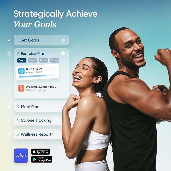 Інтелектуальна вага Etekcity для вимірювання ваги тіла, жиру, м'язів та BMI. Цифрова вага з великим дисплеєм та підтримкою офлайн-режиму. Чорний колір.