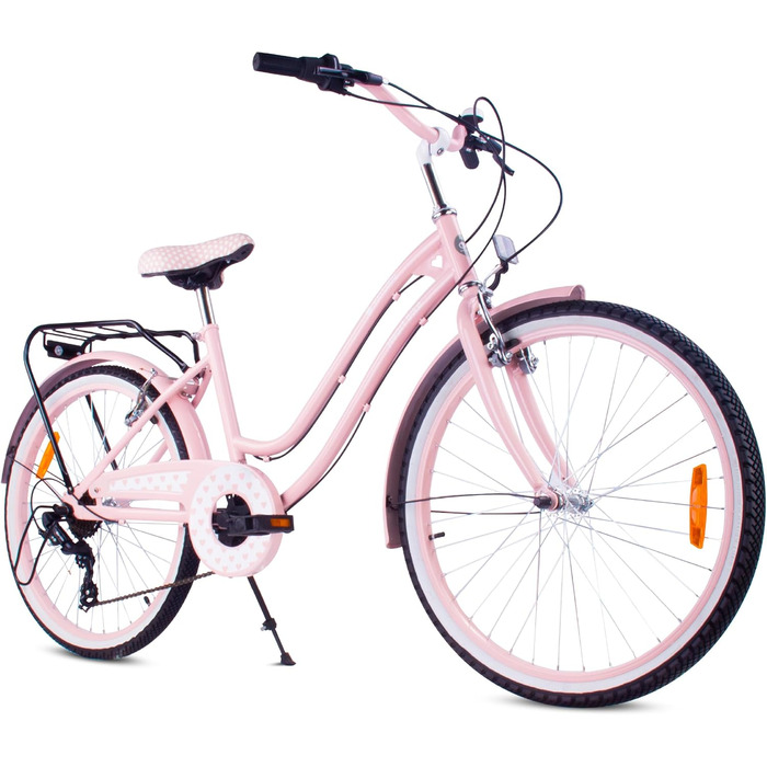 Дівчача дитяча велосипед Sun Baby 20 дюймів, 6 швидкостей Shimano, біло-золотий, для дітей 6-10 років