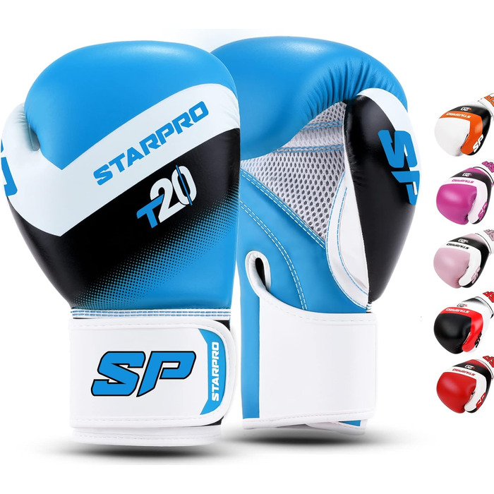 Дитячі боксерські рукавички Starpro 6oz, світло-блакитні, для маленьких і тендітних рук, для дітей 6-10 років, комплект для боксу