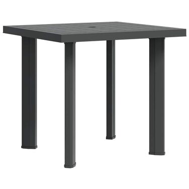 Садовий стіл vidaXL 101x68x72 см, пластиковий, чорний, з отвором для парасольки - для балкона та саду