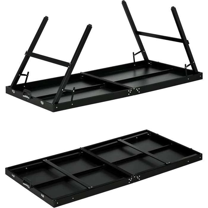 Стіл для пінг-понгу SPORTNOW Mini розкладний, з сіткою, для дому, чорний, алюміній