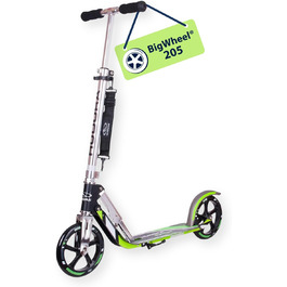 Самокат HUDORA BigWheel 205 з алюмінію, складаний, регульований, міський, для дітей та дорослих, до 100 кг