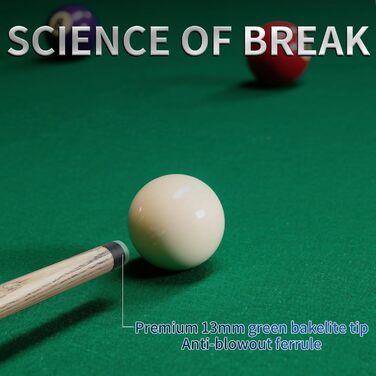 Біліардний кий Horse з наконечниками 13 мм, 147 см, з рукавичками та крейдою. Дерев'яний кий для більярду для дорослих. Стильний дизайн, вага 540/600 г