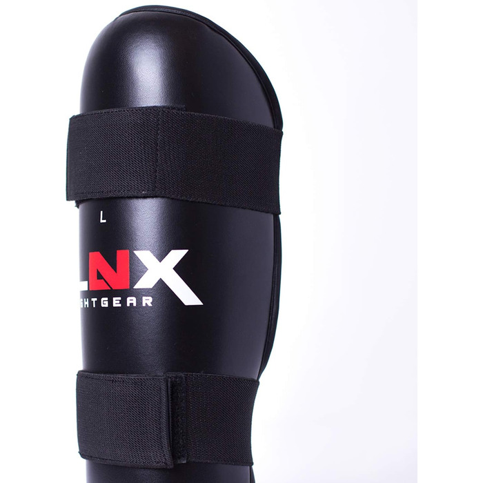 Захисні щитки LNX Performance Pro для гомілки, чорні, ідеальні для ТКД, кікбоксингу, карате, єдиноборств