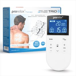 Prorelax Trio+ - електростимулятор для терапії та фітнесу (TENS, EMS) | 50 програм, 16 рівнів інтенсивності