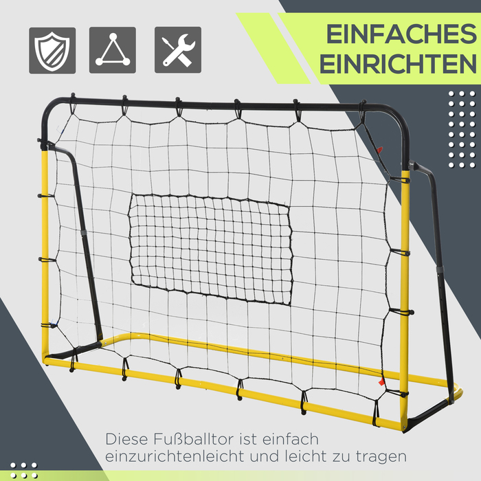 HOMCOM Kickback Football Rebounder Goal Rebound Wall 184x63x123см для футболу Баскетбол Бейсбол, жовтий чорний