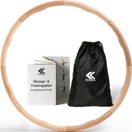 Hula Hoop KIANA SPORTS для схуднення, 1.2 кг - фітнес обруч з німецькою розробкою, хвилястий, коричневий + сумка та план тренувань