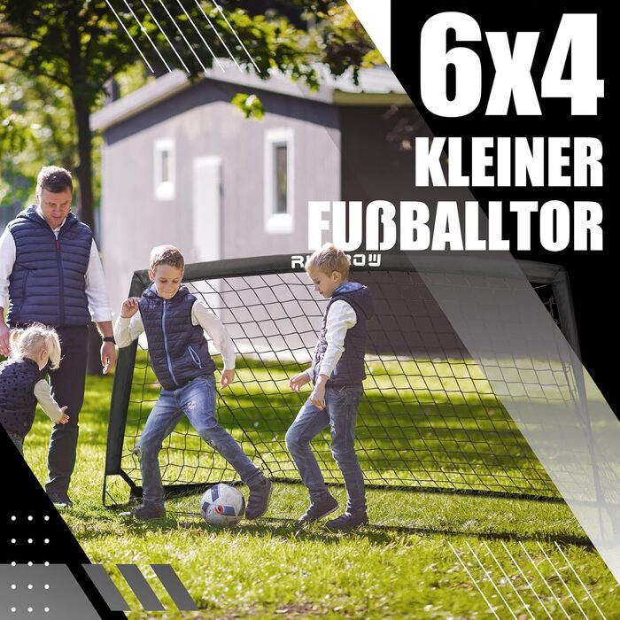 Дитячі воріта для футболу RUNBOW 1,8 x 1,2 м, портативні, з сумкою для перенесення (2 шт., чорний)