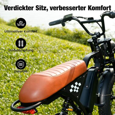 Електровелосипед Finbike з універсальними 20x4.0 дюймовими широкими шинами, знімним акумулятором 10.4Ah, 4 режимами їзди, запасом ходу до 100 км, для чоловіків і жінок