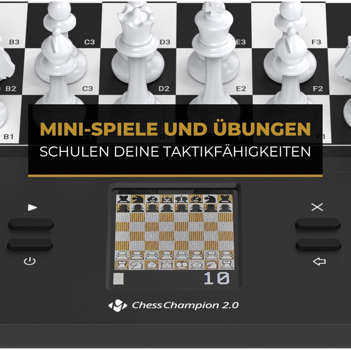 Електронний шаховий комп'ютер Millennium M808 ChessChampion 2.0 з підказками та навчальним режимом, для початківців, дітей і мобільного використання