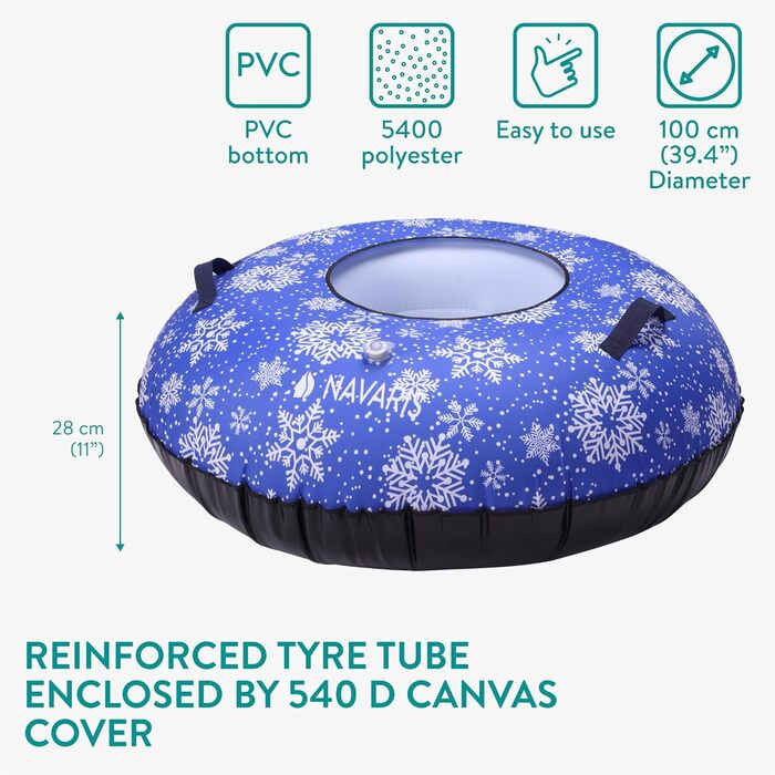 Надувні сани Navaris Snow Tube з міцним чохлом для катання на снігу