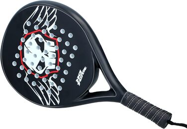 Ракетка для падел-тенісу No Fear - чорна з антиковзним покриттям