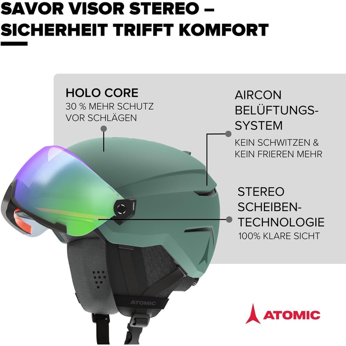 Гірськолижний шолом ATOMIC SAVOR GT для дорослих, унісекс, 360° Fit, підвищений захист, активна вентиляція