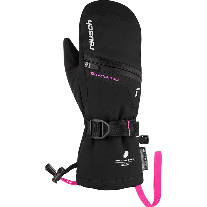 Дитячі гірськолижні рукавиці Reusch Softshell з пуховим утепленням, чорні, розмір 6.5